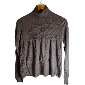 Joseph Womens Brown Turtleneck Wool Silk Cashmere Blend Long Sleeve Sweater M